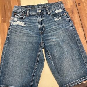 American Eagle Outfitters Distressed Blue Jean Shorts